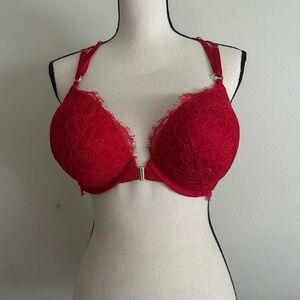 Victoria's Secret Red Lace Full-Coverage Bra